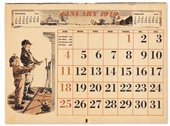 ROBERT CHILDRESS (1915-1983) Group of 8 illustrations for the 1948 American Agriculturalist calendar.